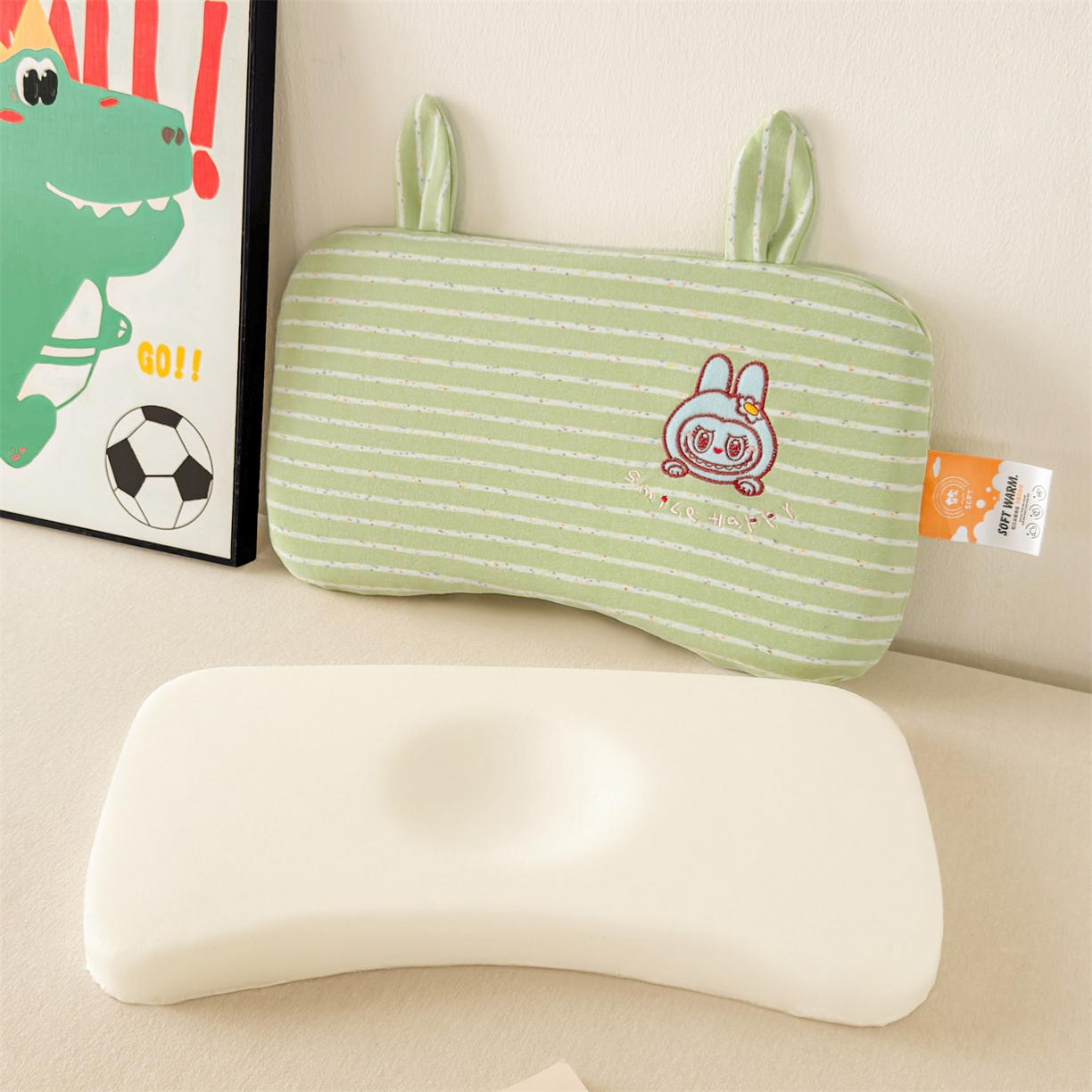 91家纺网 家纺一手货源 找家纺 （总）麦肯锡 2025新款卡通刺绣婴童记忆枕  枕头枕芯