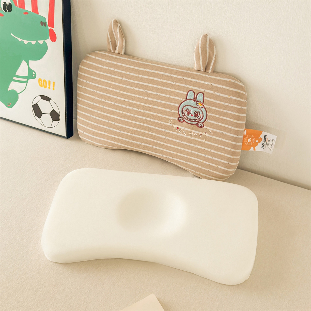 （总）麦肯锡 2025新款卡通刺绣婴童记忆枕  枕头枕芯