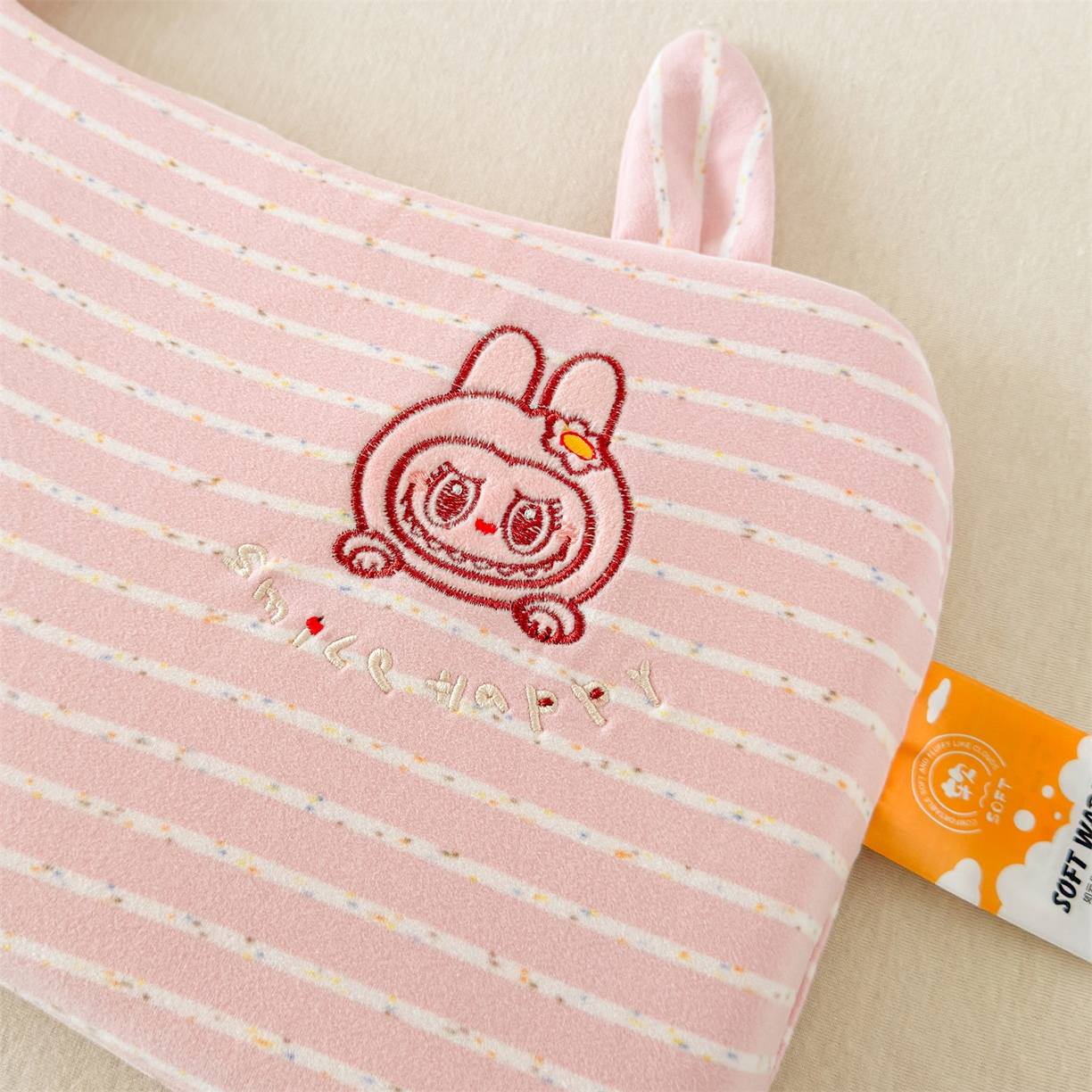 91家纺网 家纺一手货源 找家纺 麦肯锡 2025新款卡通刺绣婴童记忆枕  枕头枕芯 粉色/只