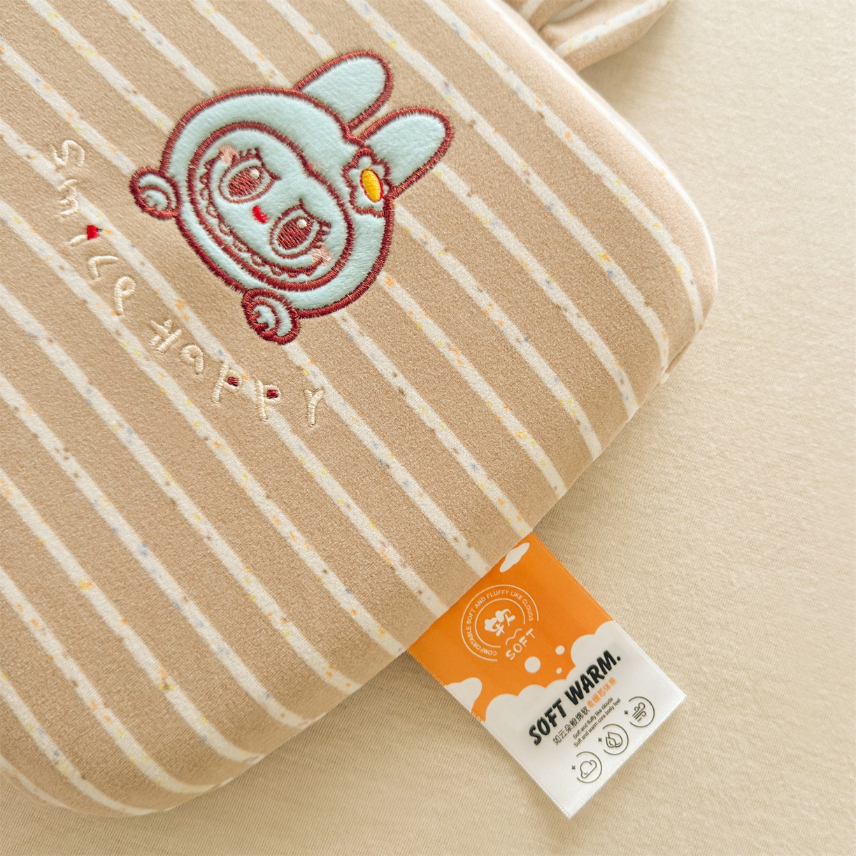 91家纺网 家纺一手货源 找家纺 麦肯锡 2025新款卡通刺绣婴童记忆枕  枕头枕芯 豆沙/对