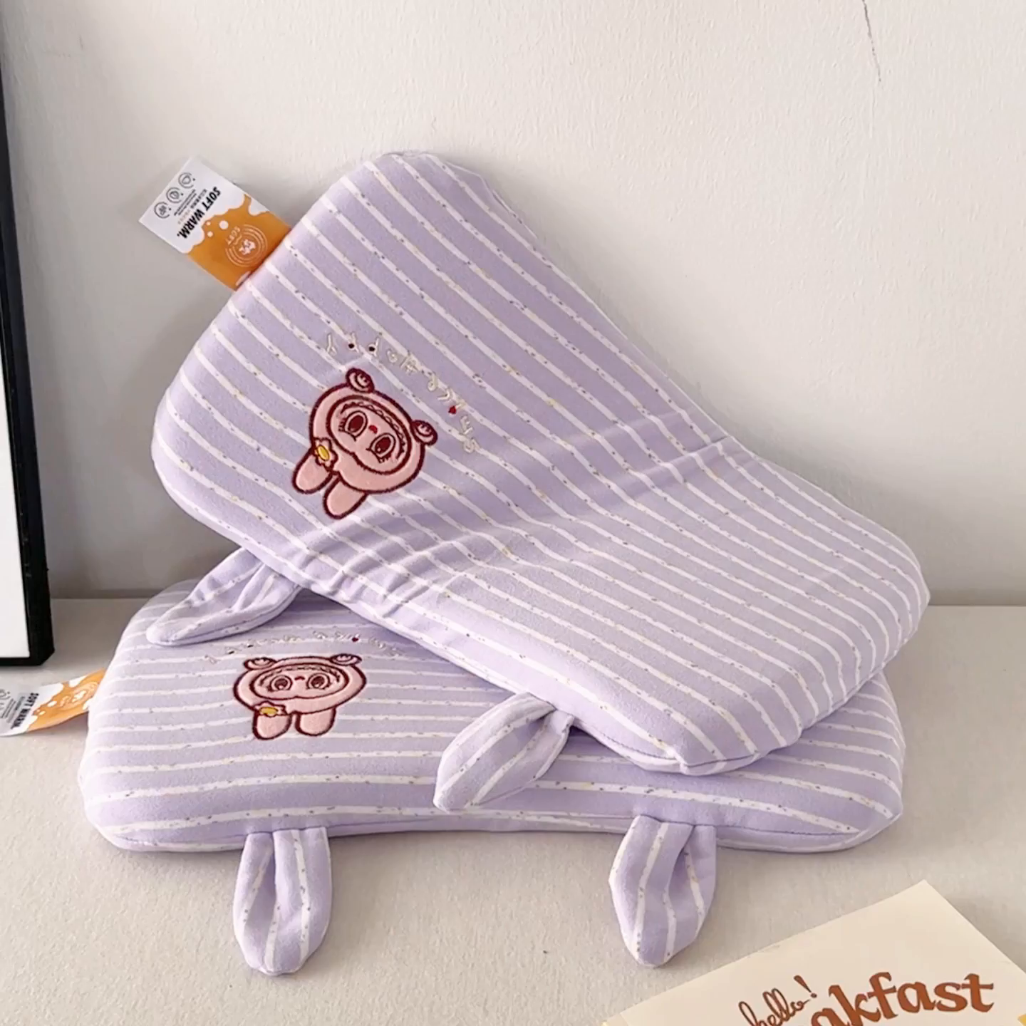 91家纺网 家纺一手货源 找家纺 麦肯锡 2025新款卡通刺绣婴童记忆枕  枕头枕芯 紫色/只