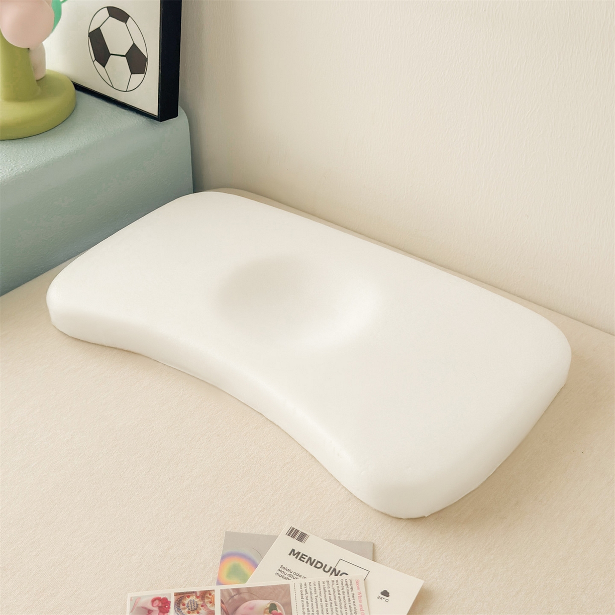 91家纺网 家纺一手货源 找家纺 麦肯锡 2025新款卡通小恐龙婴童记忆枕 枕头枕芯 蓝色/对