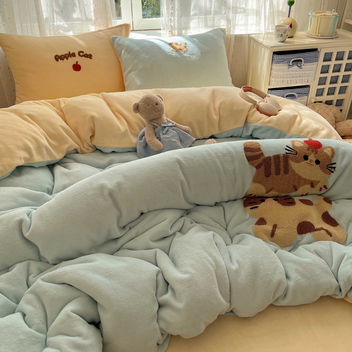 91家纺网 家纺一手货源 找家纺 （总）顾里家纺 2025秋冬新款童趣毛巾绣印花牛奶绒四件套