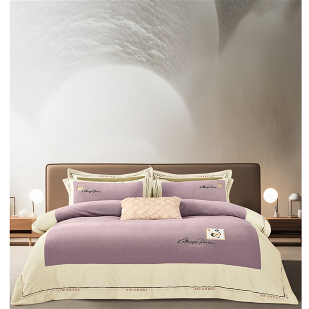 91家纺网 家纺一手货源 找家纺 芯丝路枕业 2025新款蚕丝棉四件套-洛丽塔系列 丁香紫