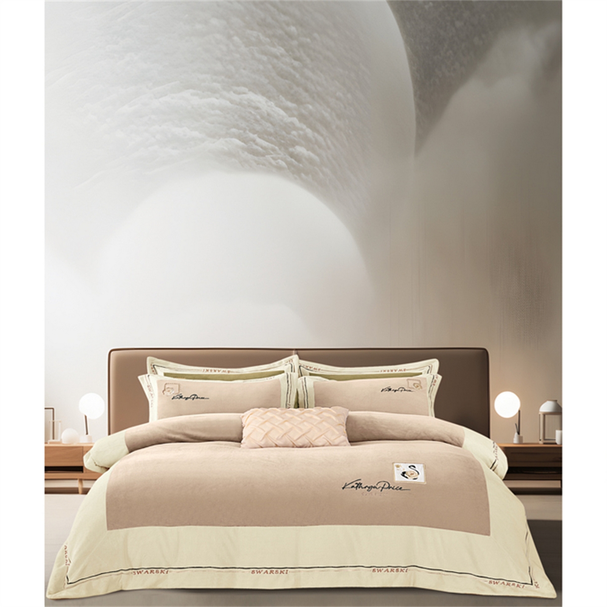 芯丝路枕业 2025新款蚕丝棉四件套-洛丽塔系列 奶油咖