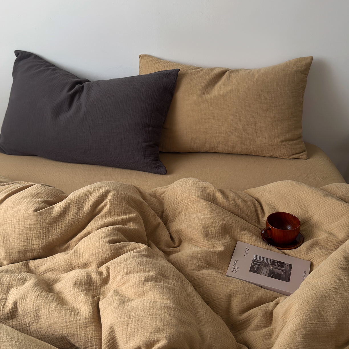 91家纺网 家纺一手货源 找家纺 （总）玖弘家居 2025新款软糯皱皱纱四件套系列