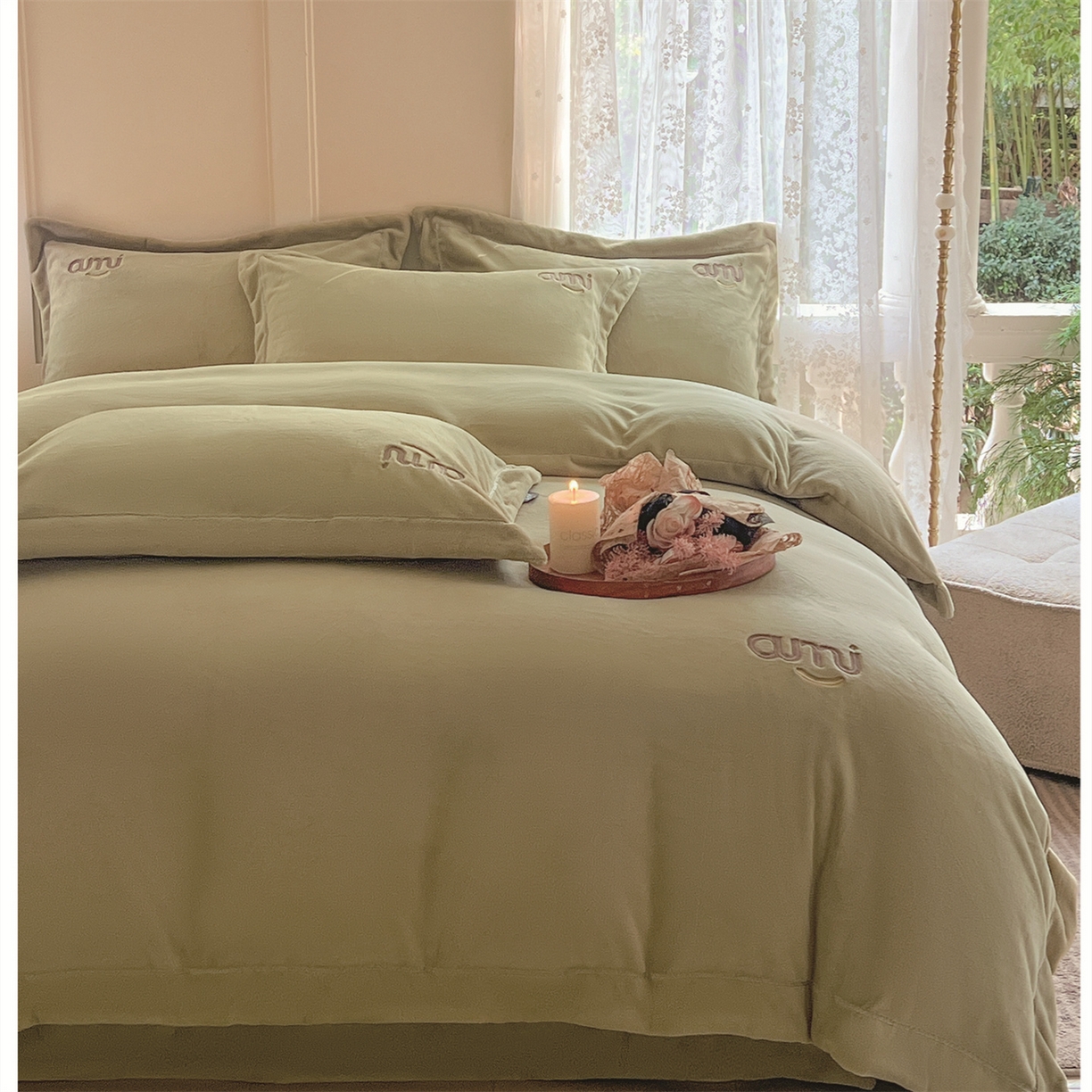 91家纺网 家纺一手货源 找家纺 （总）芯丝路枕业 2025新款蚕丝棉四件套-艾米系列