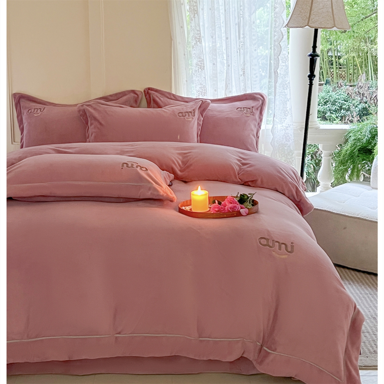 芯丝路枕业 2025新款蚕丝棉四件套-艾米系列 豆沙