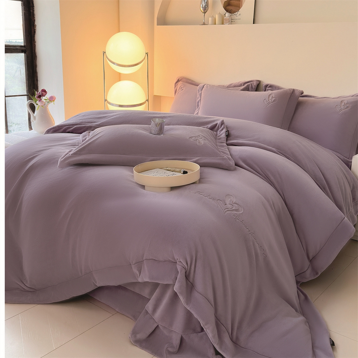 芯丝路家纺 2025新款蚕丝棉四件套-心相印系列 格调紫