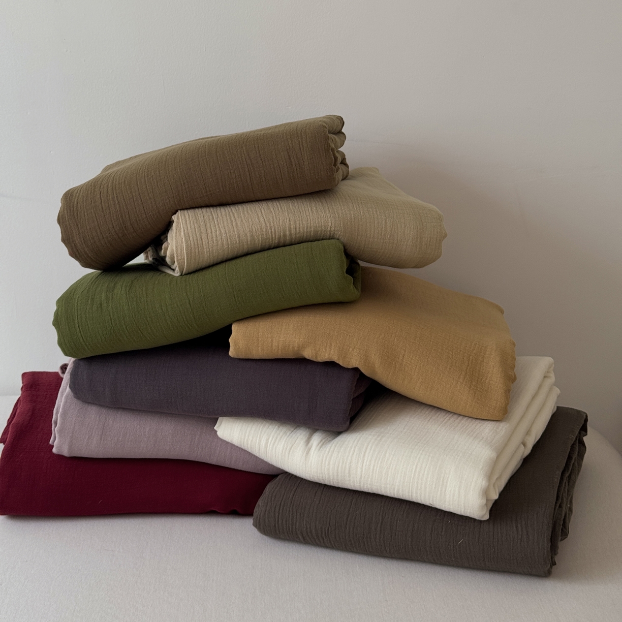 91家纺网 家纺一手货源 找家纺 玖弘家居 2025新款软糯皱皱纱单品被套系列 组合