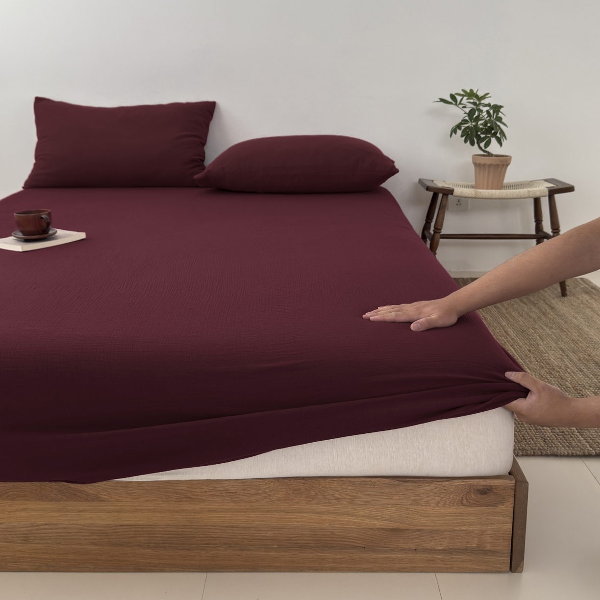 91家纺网 家纺一手货源 找家纺 （总）玖弘家居 2025新款软糯皱皱纱单品床笠系列