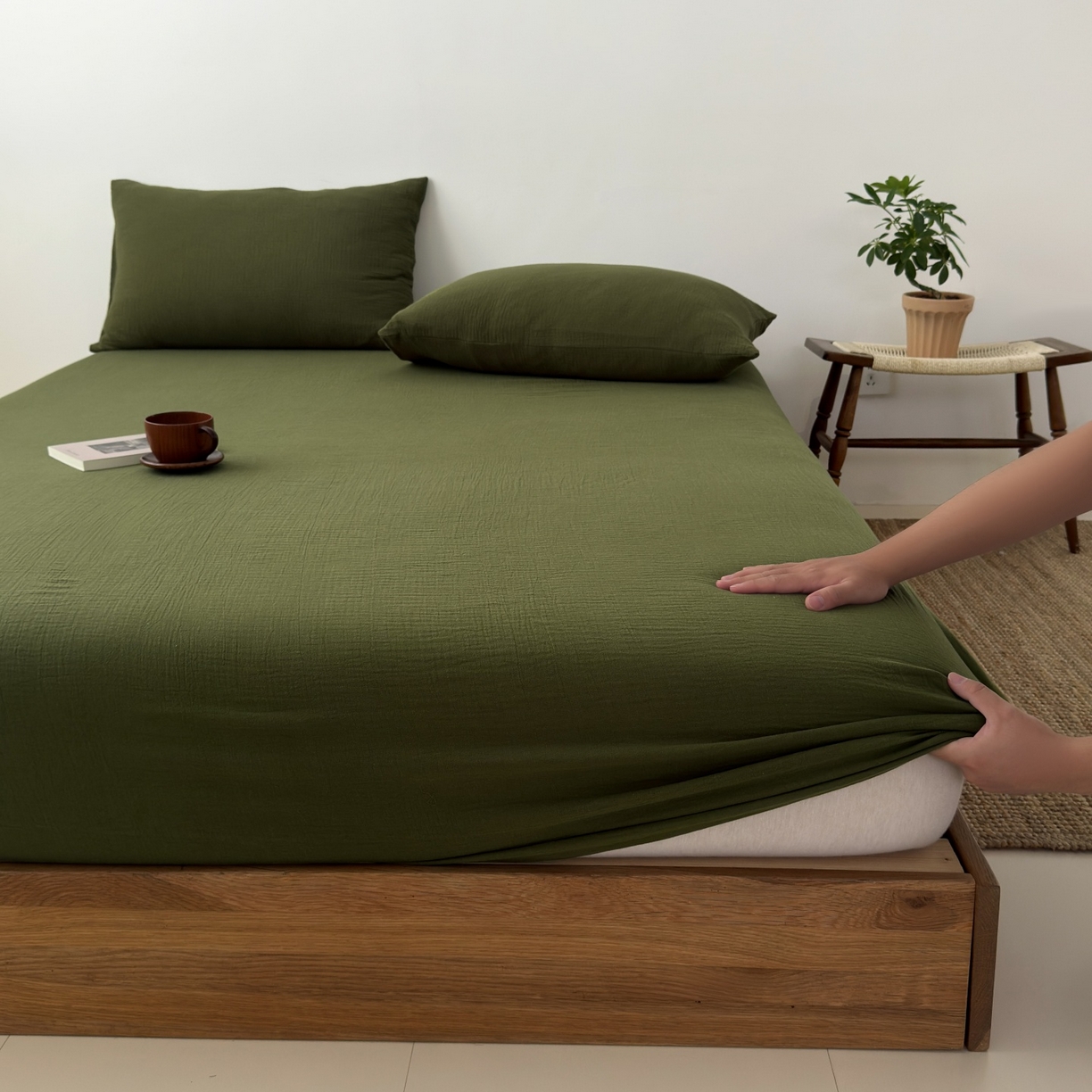 91家纺网 家纺一手货源 找家纺 （总）玖弘家居 2025新款软糯皱皱纱单品床笠系列