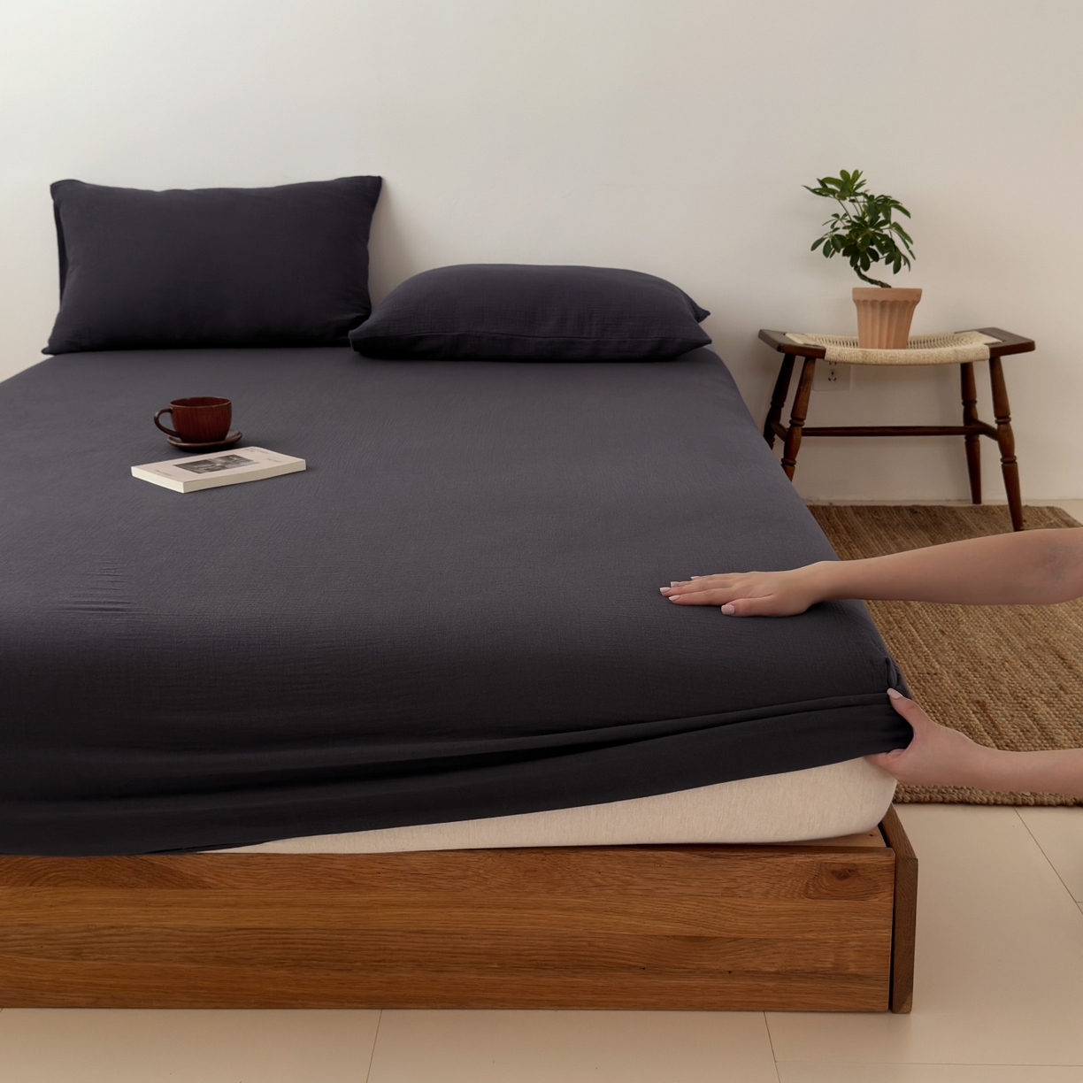 91家纺网 家纺一手货源 找家纺 （总）玖弘家居 2025新款软糯皱皱纱单品床笠系列