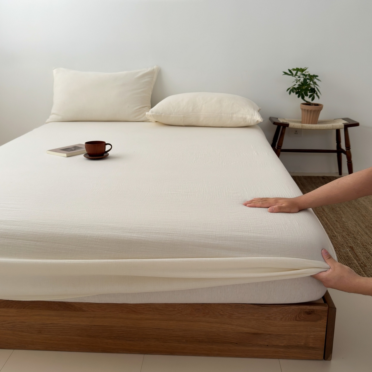 91家纺网 家纺一手货源 找家纺 （总）玖弘家居 2025新款软糯皱皱纱单品床笠系列