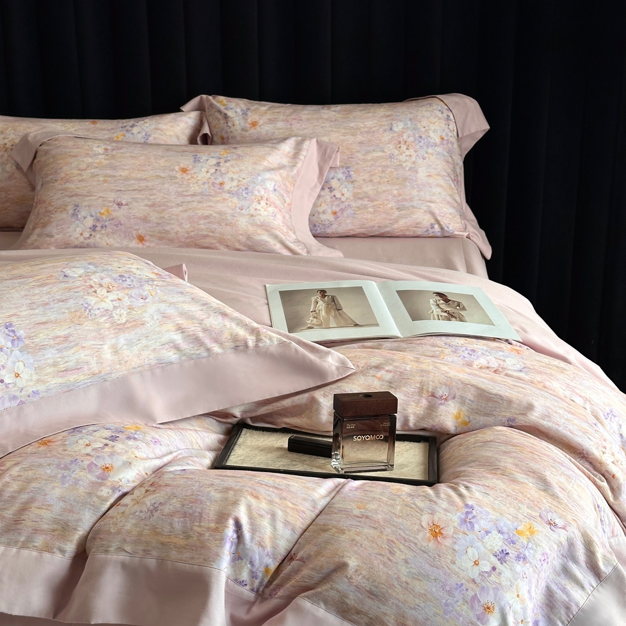 91家纺网 家纺一手货源 找家纺 （总）2025新款全棉磨毛数码印花-花语