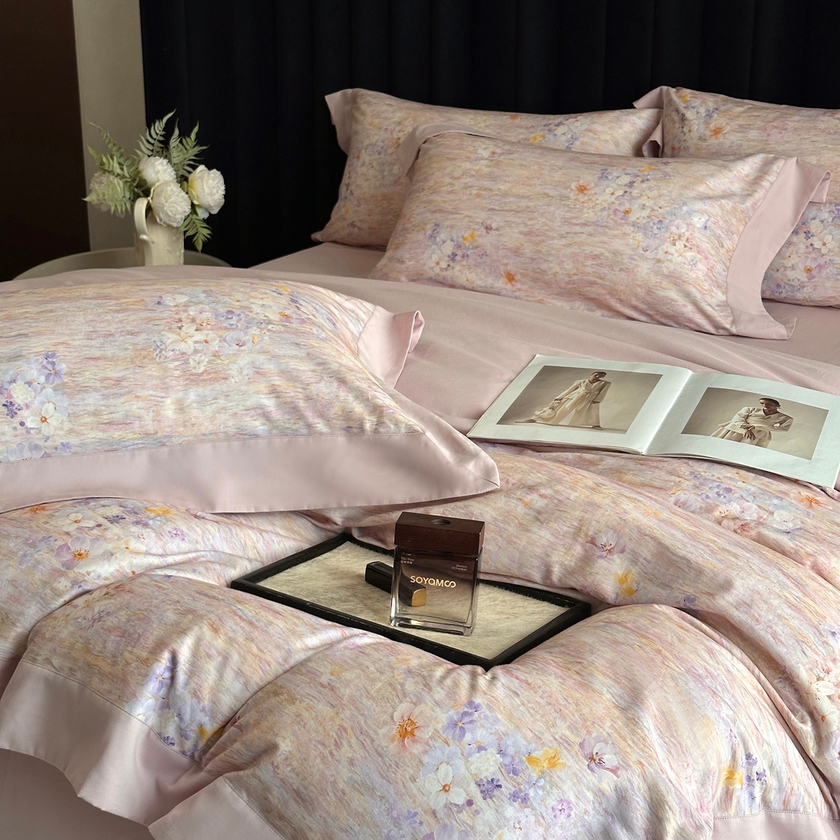 91家纺网 家纺一手货源 找家纺 （总）2025新款全棉磨毛数码印花-花语