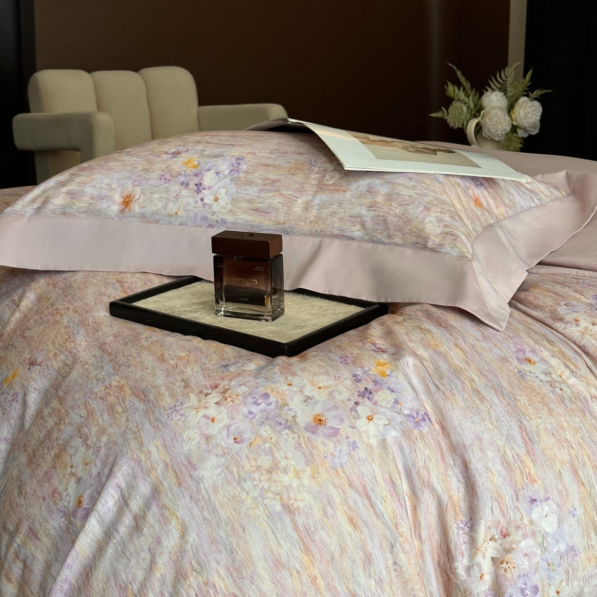 91家纺网 家纺一手货源 找家纺 （总）2025新款全棉磨毛数码印花-花语