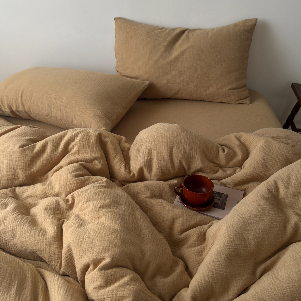 91家纺网 家纺一手货源 找家纺 （总）玖弘家居 2025新款软糯皱皱纱单品枕套系列