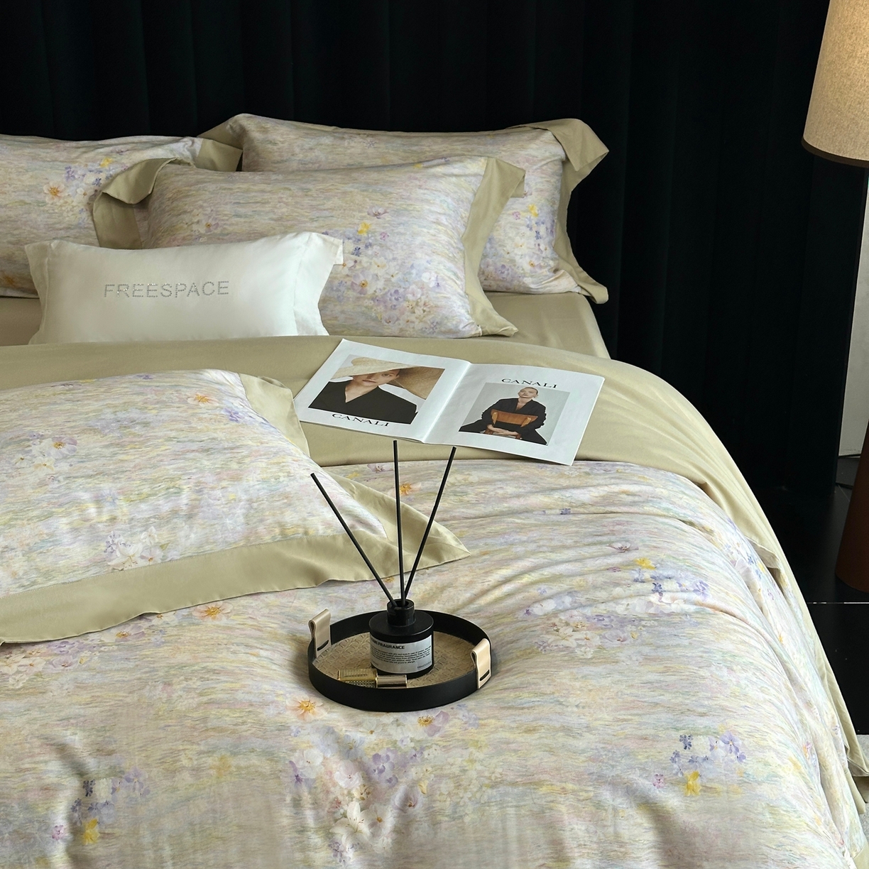 91家纺网 家纺一手货源 找家纺 2025新款全棉磨毛数码印花-花语 花语-绿