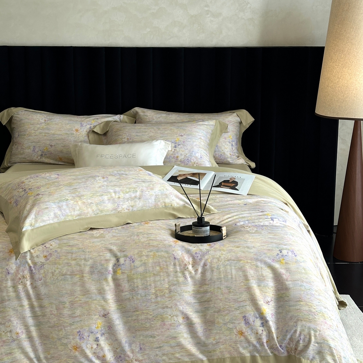 91家纺网 家纺一手货源 找家纺 2025新款全棉磨毛数码印花-花语 花语-绿