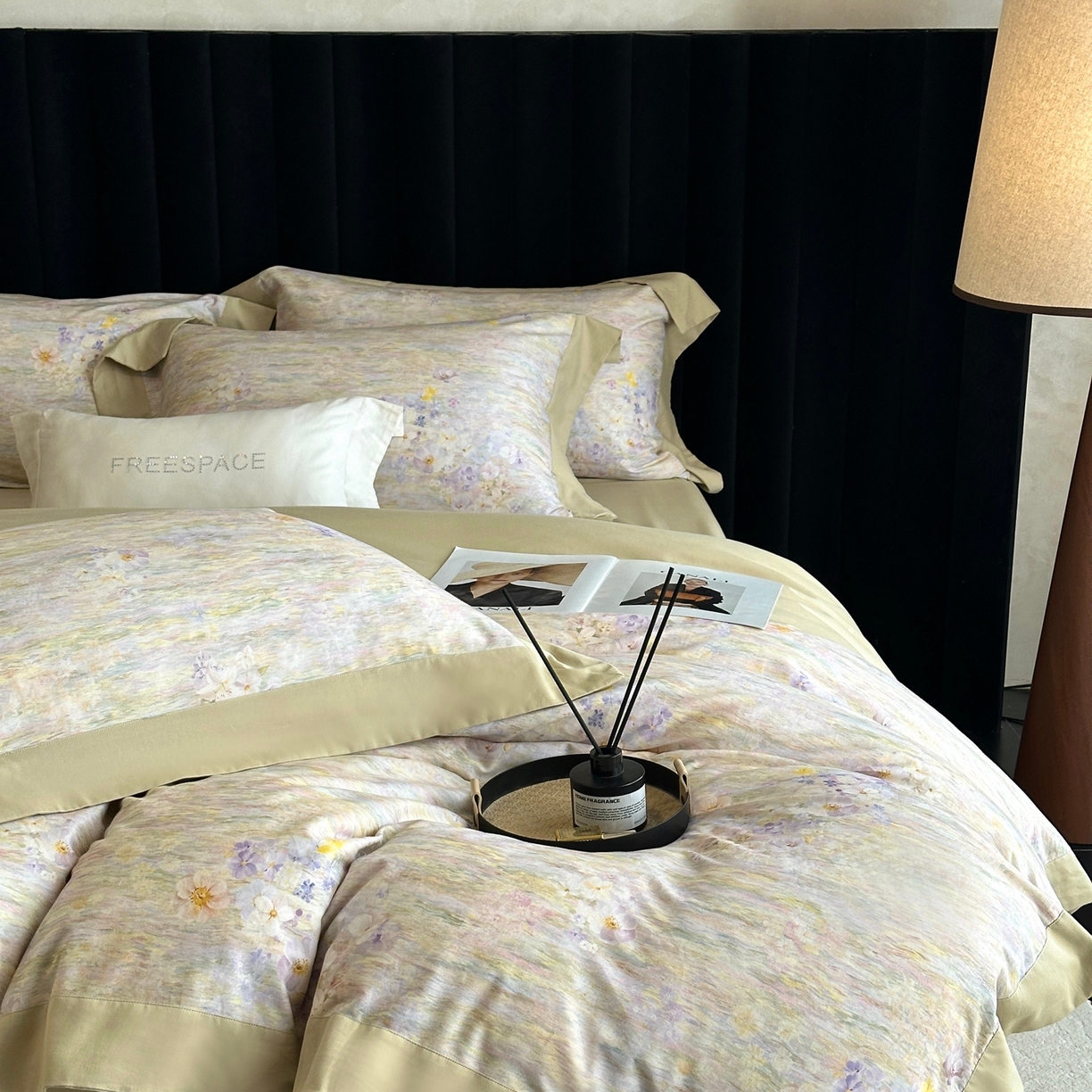 91家纺网 家纺一手货源 找家纺 2025新款全棉磨毛数码印花-花语 花语-绿