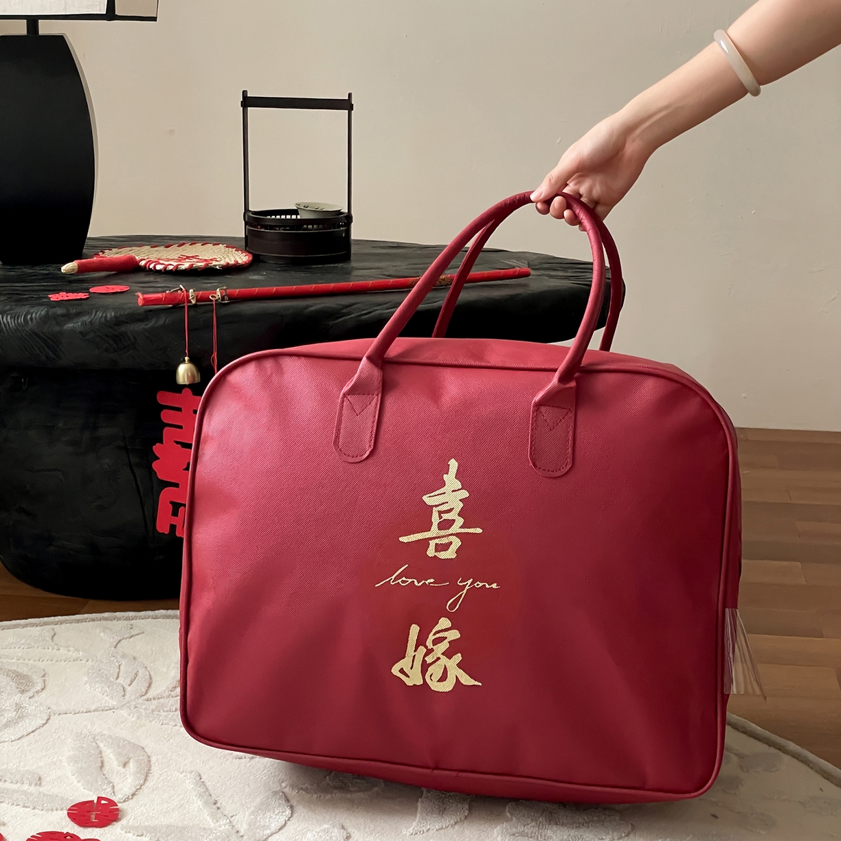 91家纺网 家纺一手货源 找家纺 （总）西西家居 2025新款正宗230g全消光牛奶绒婚庆四件套-吾家有囍