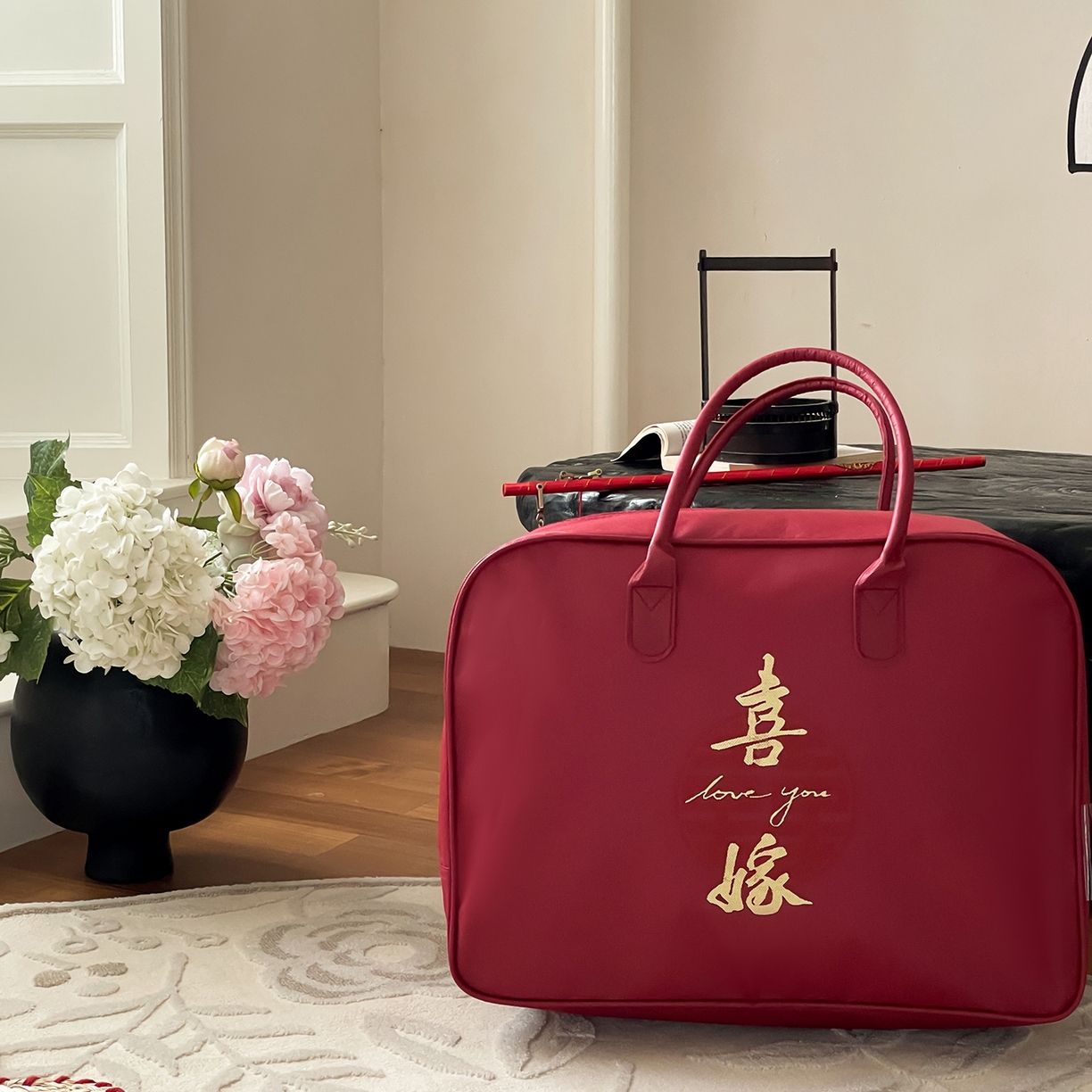 91家纺网 家纺一手货源 找家纺 西西家居 2025新款正宗230g全消光牛奶绒婚庆四件套-吾家有囍 婚庆绒包装图