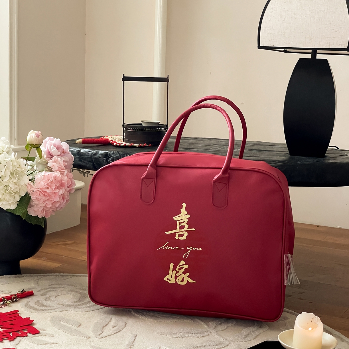 91家纺网 家纺一手货源 找家纺 西西家居 2025新款正宗230g全消光牛奶绒婚庆四件套-吾家有囍 婚庆绒包装图