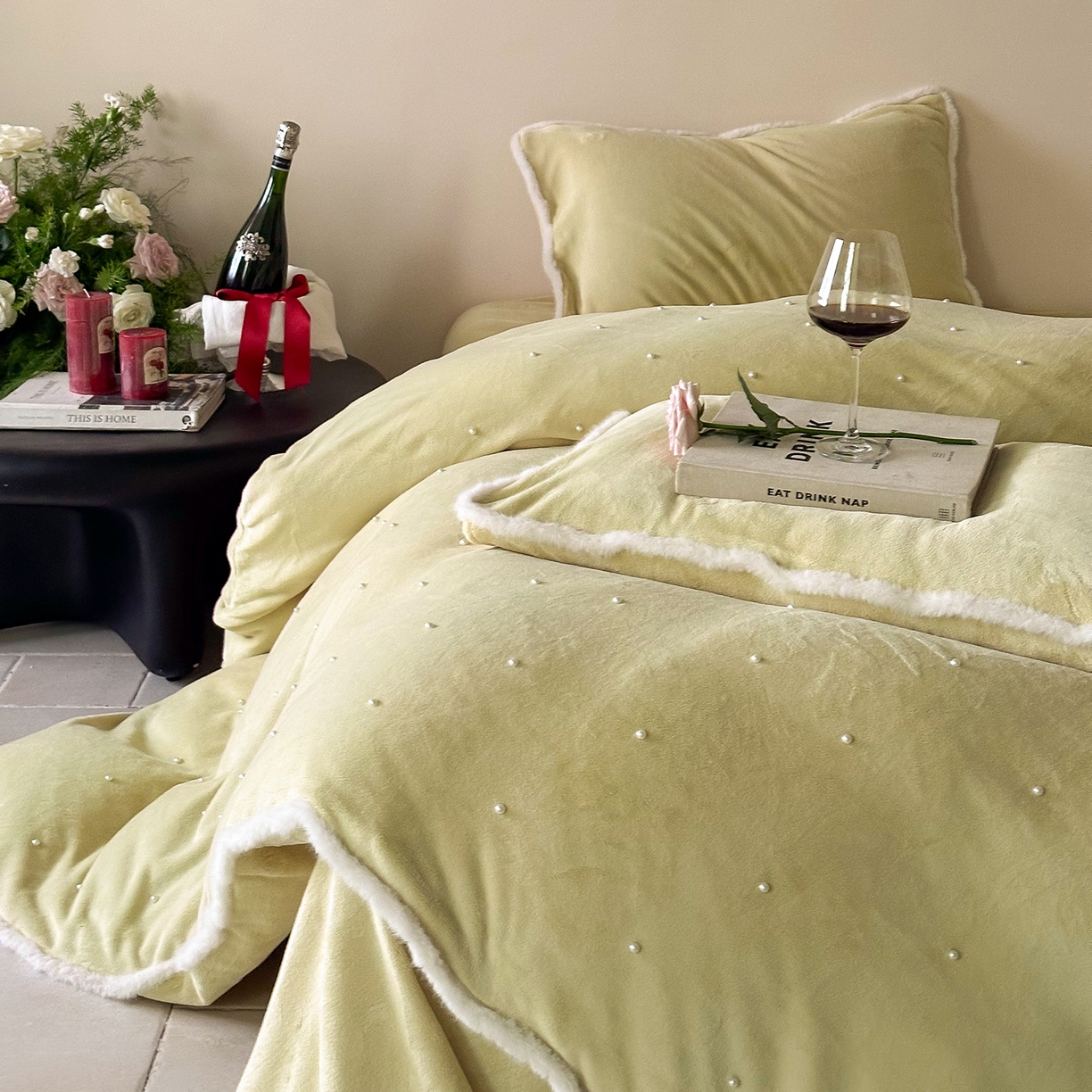 91家纺网 家纺一手货源 找家纺 （总）西西家居 2025新款正宗230g全消光牛奶绒四件套-月落星河