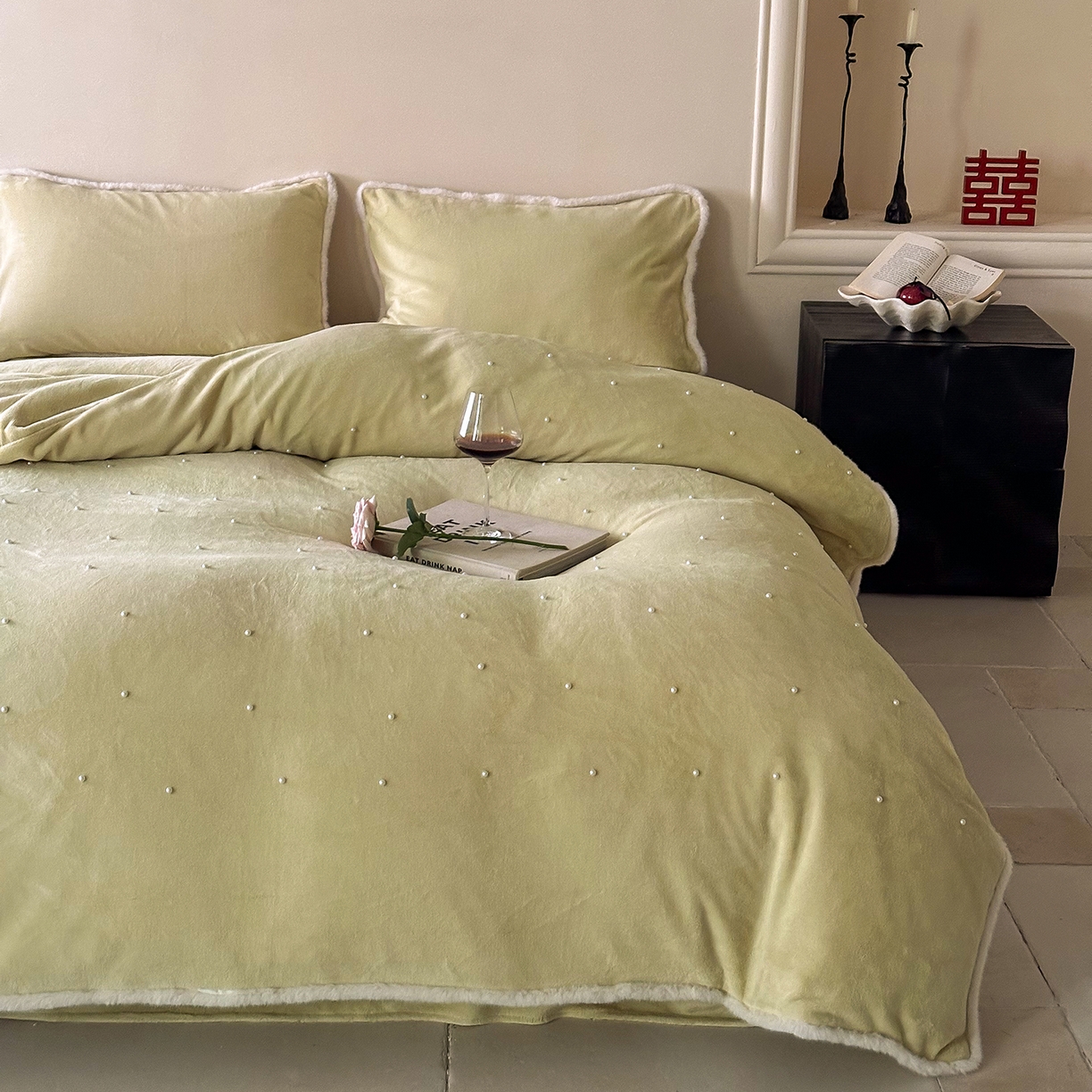 91家纺网 家纺一手货源 找家纺 （总）西西家居 2025新款正宗230g全消光牛奶绒四件套-月落星河