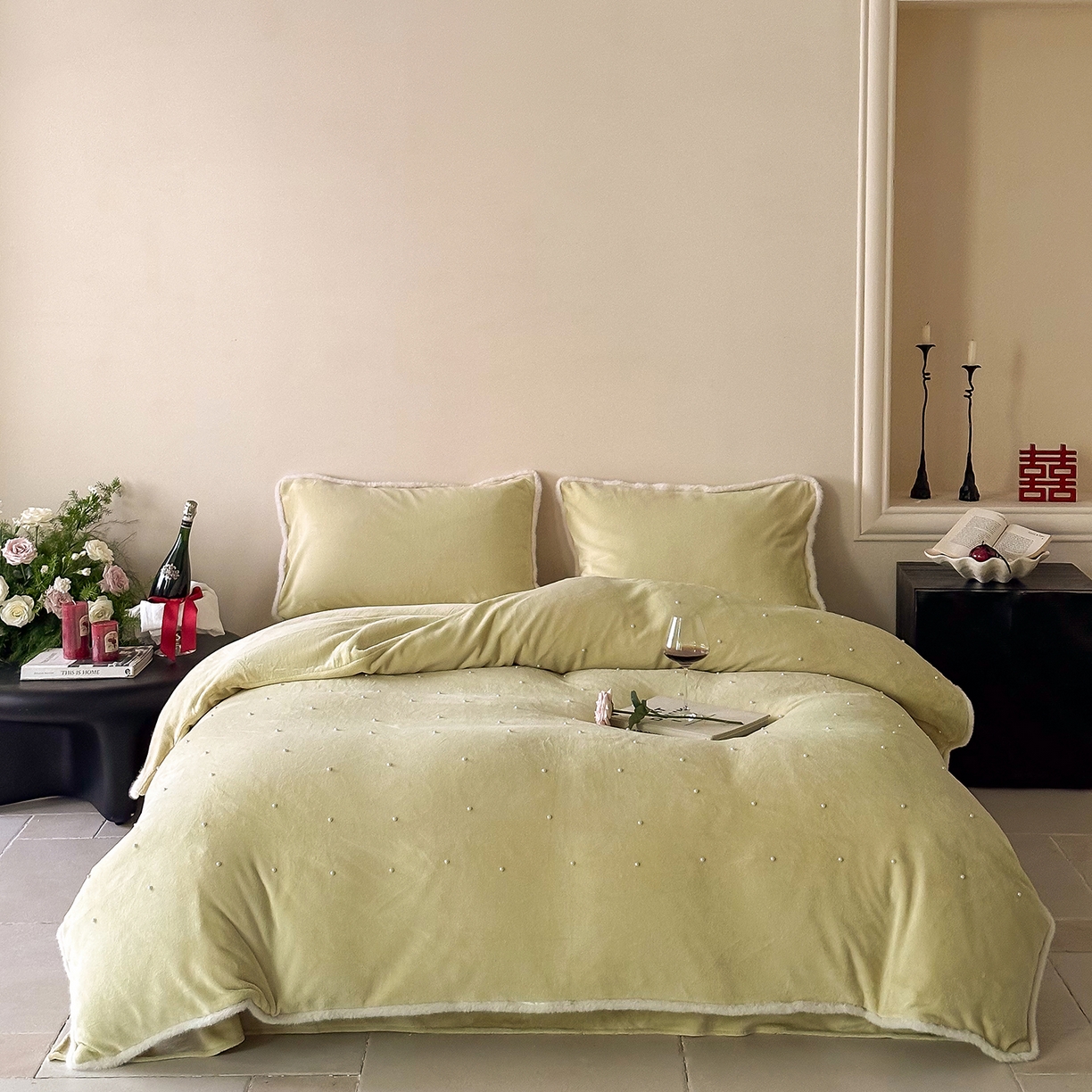 （总）西西家居 2025新款正宗230g全消光牛奶绒四件套-月落星河