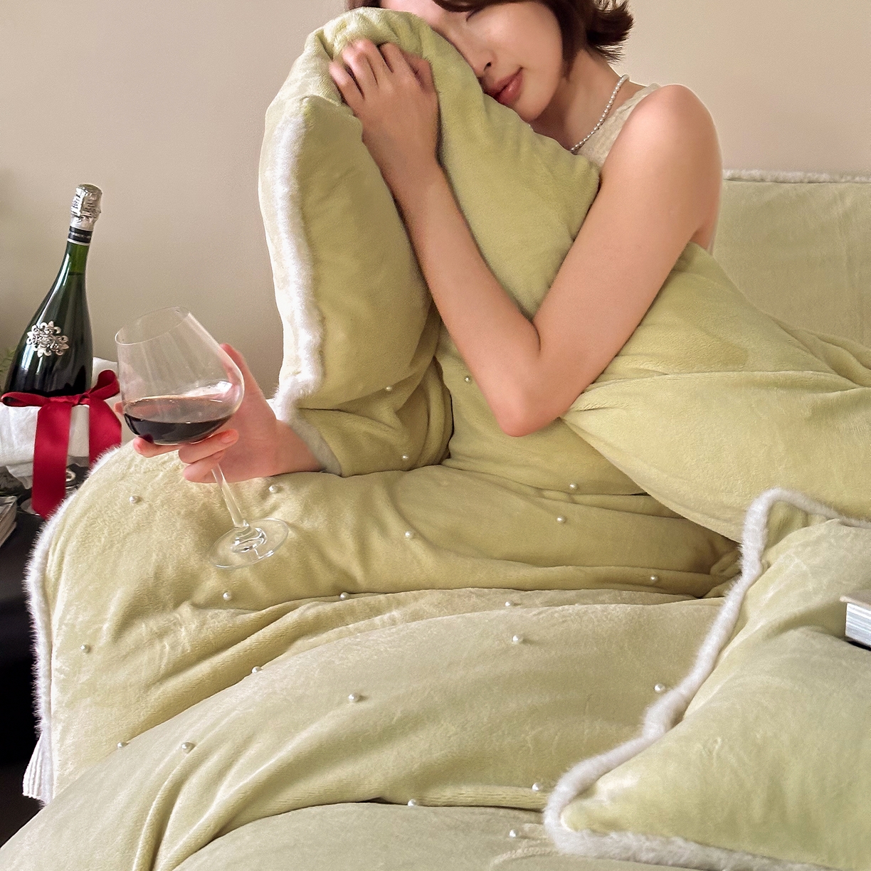 91家纺网 家纺一手货源 找家纺 （总）西西家居 2025新款正宗230g全消光牛奶绒四件套-月落星河