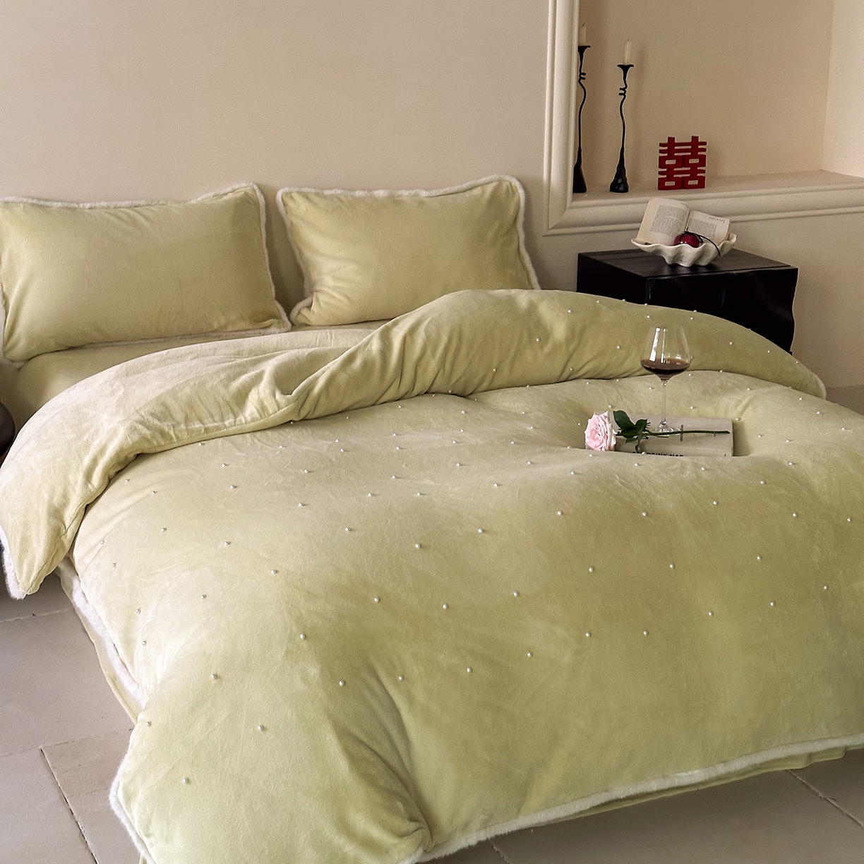 91家纺网 家纺一手货源 找家纺 西西家居 2025新款正宗230g全消光牛奶绒四件套-月落星河 月落星河-青
