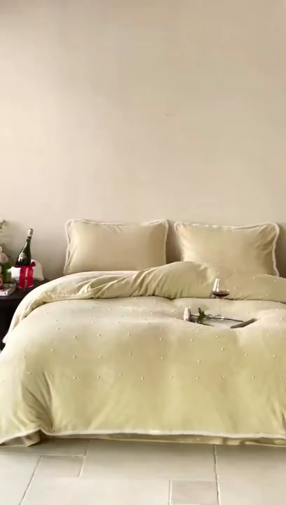 91家纺网 家纺一手货源 找家纺 西西家居 2025新款正宗230g全消光牛奶绒四件套-月落星河 月落星河-青