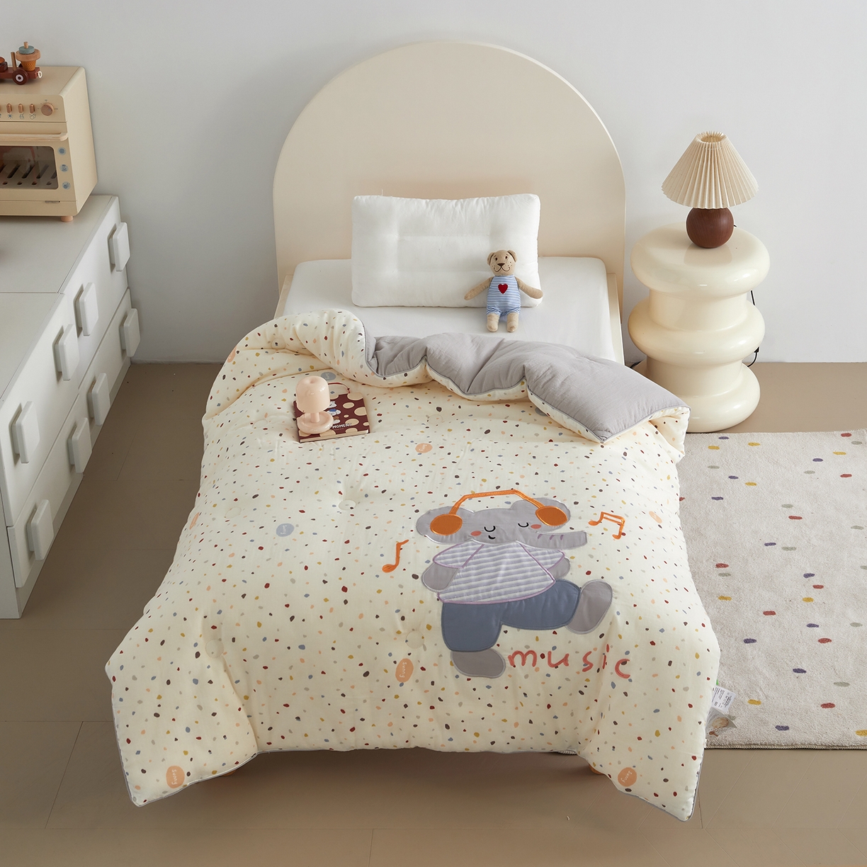 91家纺网 家纺一手货源 找家纺 （总）荷马之梦 2025新款轻芯系列-A类双层纱纯棉印花贴布绣卡通被子春秋被冬被儿童安抚被