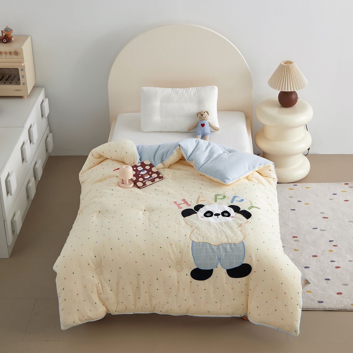 91家纺网 家纺一手货源 找家纺 （总）荷马之梦 2025新款轻芯系列-A类双层纱纯棉印花贴布绣卡通被子春秋被冬被儿童安抚被