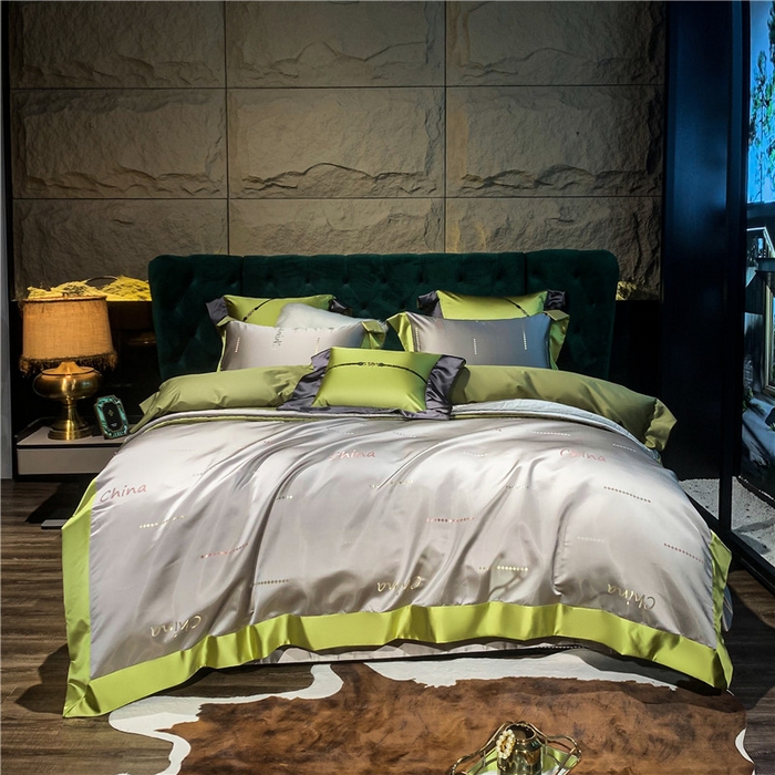 91家纺网 家纺一手货源 找家纺 OL家纺 2025新款高精密色织大提花四件套-系列一 China灰