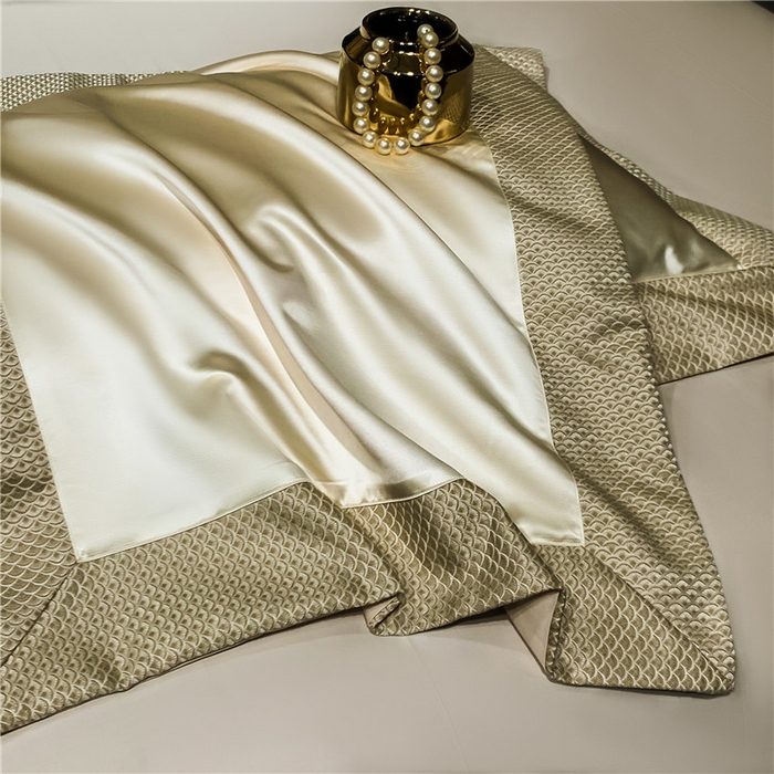 91家纺网 家纺一手货源 找家纺 OL家纺 2025新款高精密色织大提花四件套-系列一 梦巴黎米黄