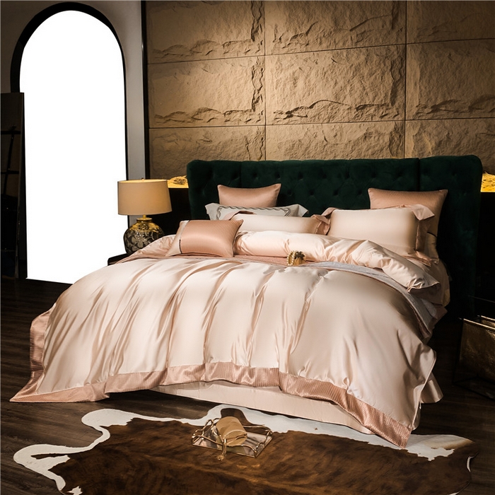 91家纺网 家纺一手货源 找家纺 OL家纺 2025新款高精密色织大提花四件套-系列一 梦巴黎奶茶色