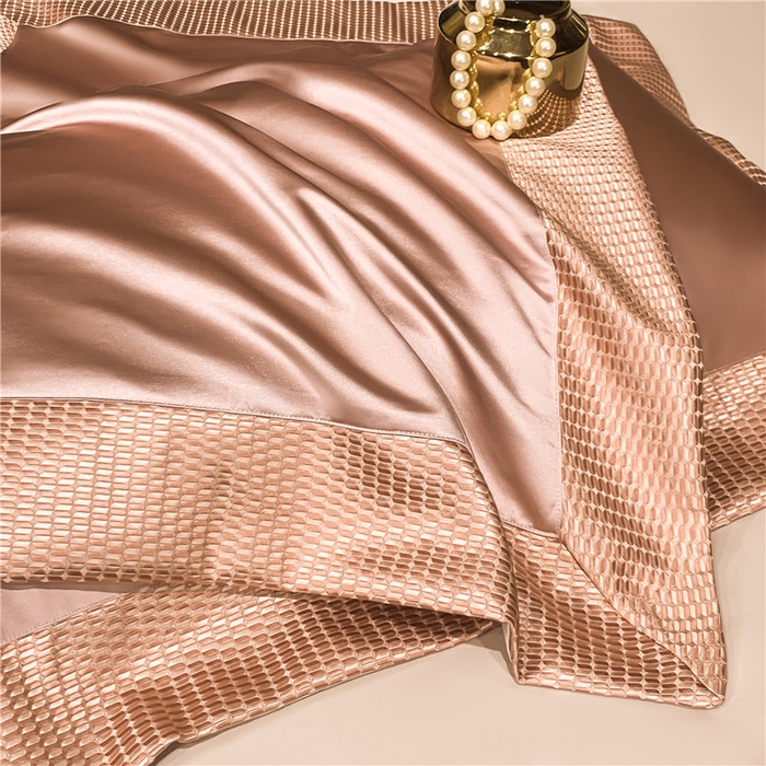 91家纺网 家纺一手货源 找家纺 OL家纺 2025新款高精密色织大提花四件套-系列一 梦巴黎少女粉