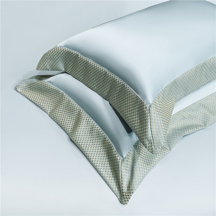 91家纺网 家纺一手货源 找家纺 OL家纺 2025新款高精密色织大提花四件套-系列一 梦巴黎远峰蓝