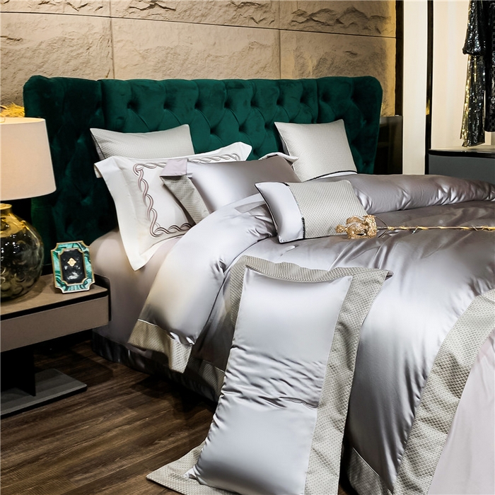 91家纺网 家纺一手货源 找家纺 OL家纺 2025新款高精密色织大提花四件套-系列一 梦巴黎月光白