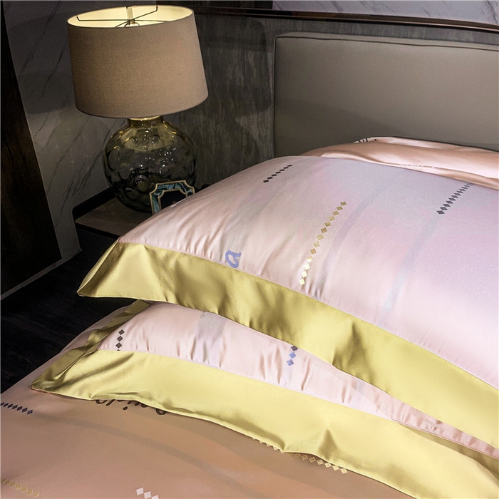 91家纺网 家纺一手货源 找家纺 OL家纺 2025新款高精密色织大提花四件套-系列一 China粉