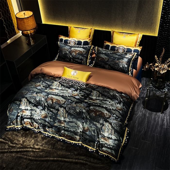 91家纺网 家纺一手货源 找家纺 OL家纺 2025新款高精密色织大提花四件套-系列二 布鲁塞尔