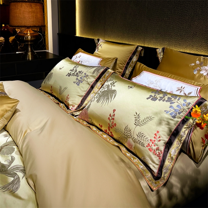 91家纺网 家纺一手货源 找家纺 OL家纺 2025新款高精密色织大提花四件套-系列二 花开锦绣