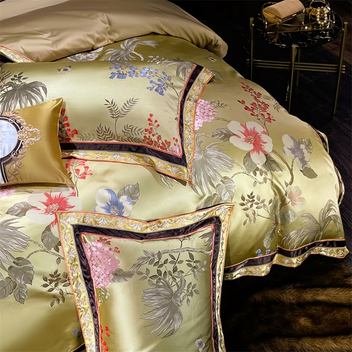 91家纺网 家纺一手货源 找家纺 OL家纺 2025新款高精密色织大提花四件套-系列二 花开锦绣