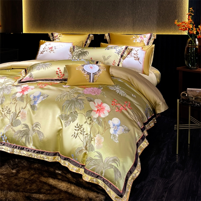 91家纺网 家纺一手货源 找家纺 OL家纺 2025新款高精密色织大提花四件套-系列二 花开锦绣