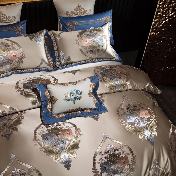 91家纺网 家纺一手货源 找家纺 OL家纺 2025新款高精密色织大提花四件套-系列二 欧式米驼