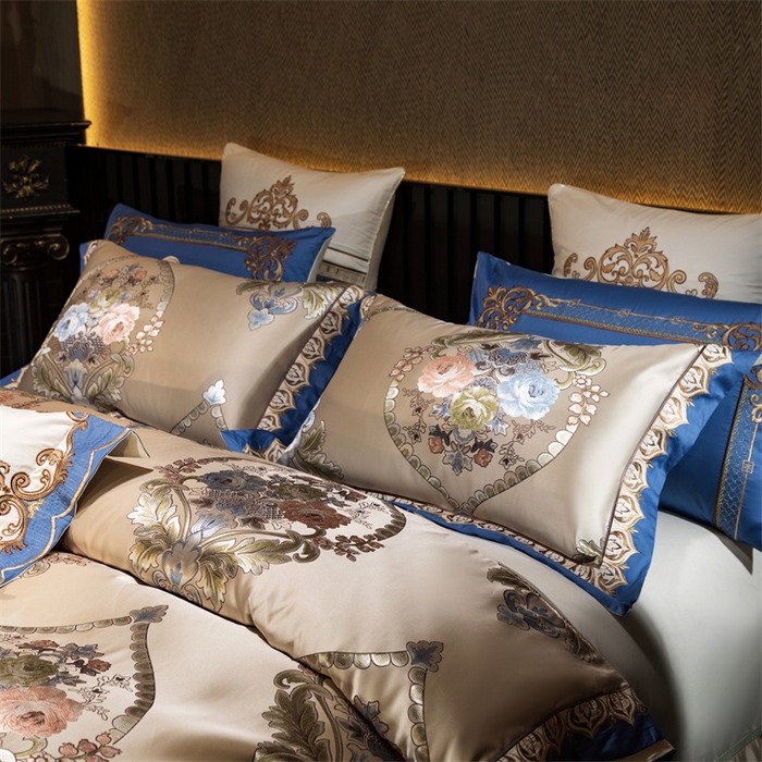 91家纺网 家纺一手货源 找家纺 OL家纺 2025新款高精密色织大提花四件套-系列二 欧式米驼