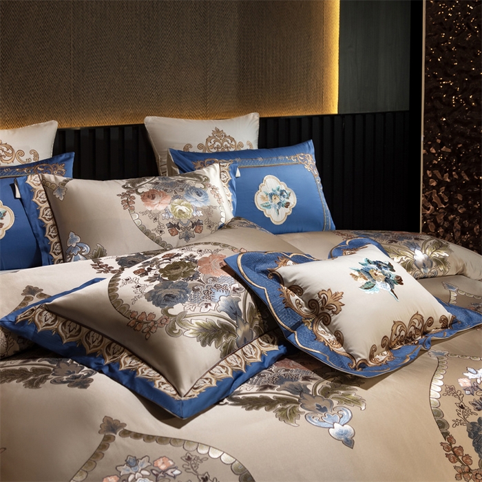 91家纺网 家纺一手货源 找家纺 OL家纺 2025新款高精密色织大提花四件套-系列二 欧式米驼